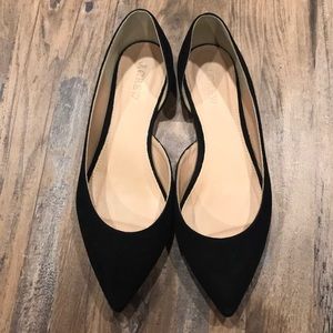 J. Crew Black Suede D’Orsay Flat Size 7